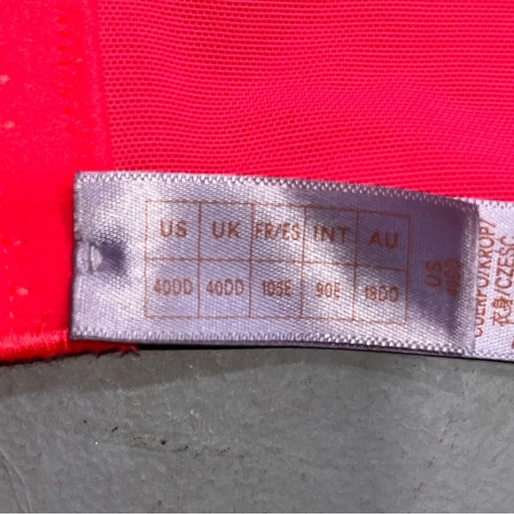 Savage X Fenty Hot Fluorescent Pink Not Sorry Half Cup Lace Detail Bra size 40DD - Picture 12 of 13